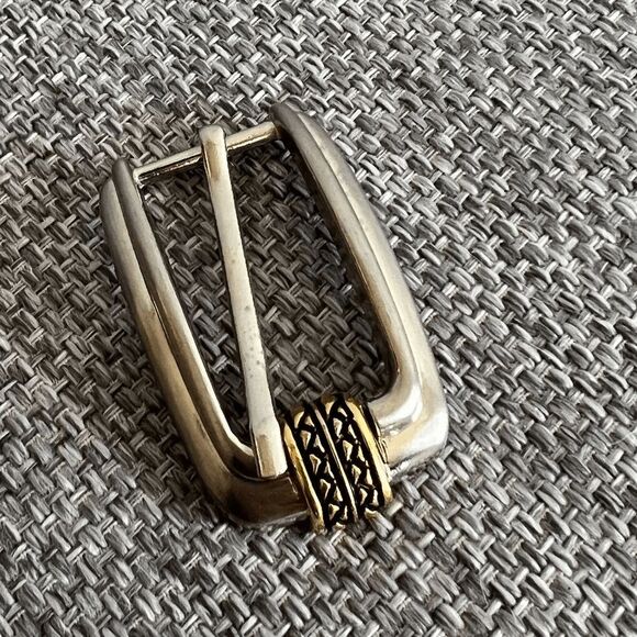 vtg craft set of 2 belt buckles‎ goldtone silvertone skinny belt supply - Picture 7 of 8